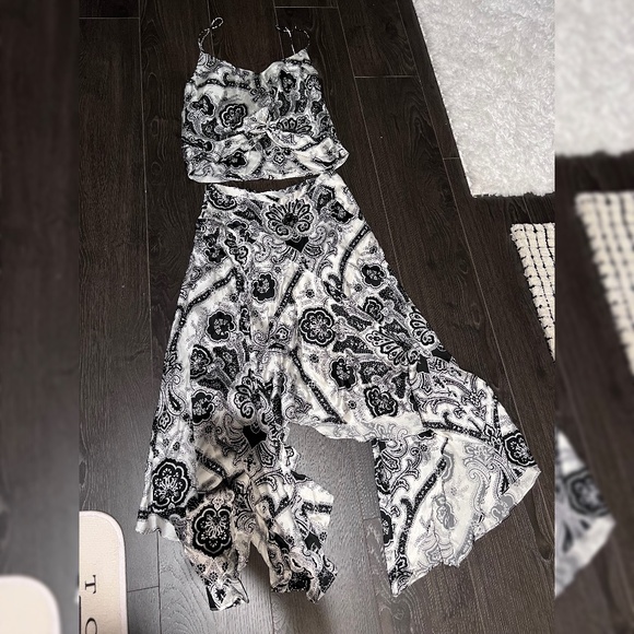 Caroline Constas Silk Patterned Floral Top Skirt Set XS - Picture 1 of 6